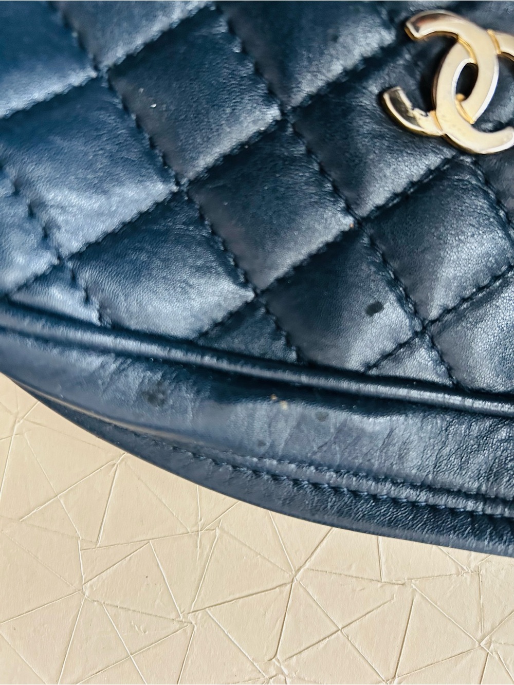 Chanel Mini leather Bag Black Quilted In Chain Made In France C592 - Picture 6 of 11